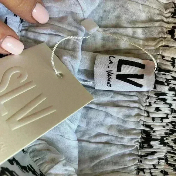 Sur‎ La Vague Womens Black White Egyptian Print Elastic Waist Celeste Mini Skirt - Picture 12 of 16